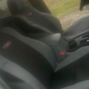 Seat covers installed
