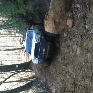 We spent 3 plus hours pulling this Rock down the hill and out of the way