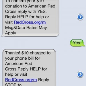 Text red cross to 90999 to donate $10 towards the Japan earthquake..