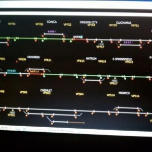 Train track controler in the work truck