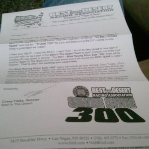 Look what came today! Volunteer form! April 30 in Alamo, Caliente, Panaca, 