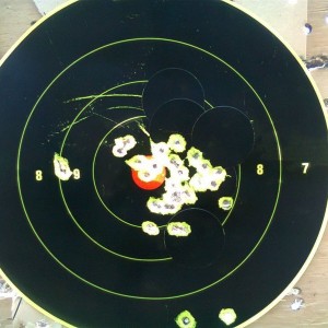 10/22 at 50 yrds with winchester 36gr bullet.