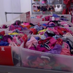 Outlet mall shopping.....panty bins!