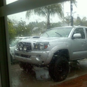 Rain! And added a 3rd light to the bumper