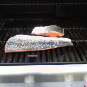Grilling up some salmon! nom nom nom!