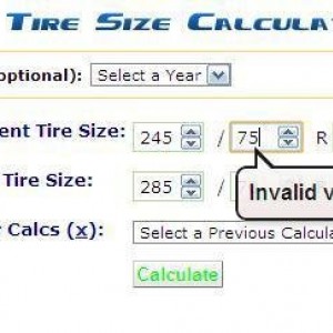 Tire Calc Error