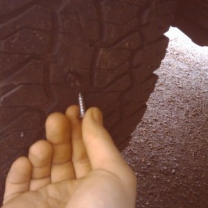 Had a slow leak. Found this little bastard in my tire.