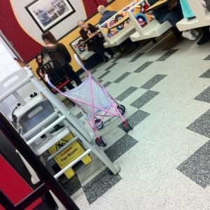 Fish net shirt, if I remember right you can see her front mounted plates( f