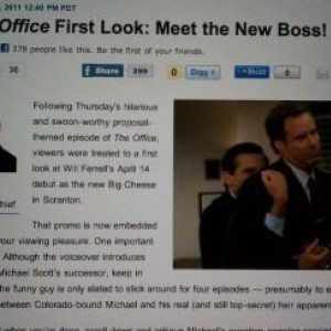 Will Ferrell will be the new boss on the office lol winning!