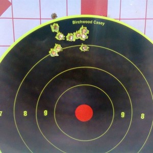 10 shot group at 50 yards. Not bad