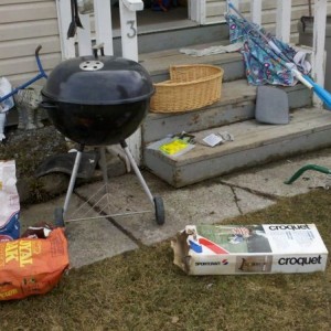 Got full size like new weber charcoal bbq, brand new in box croquet set, do