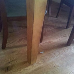 Kicked the leg of this table with bare feet and the whole left side of my l