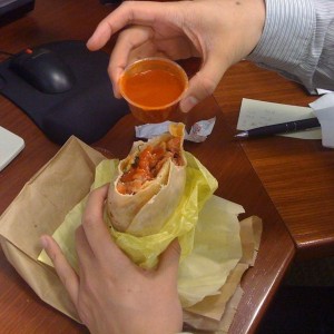 Coworker's Pastrami breakfast burrito