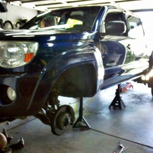 Spacer lift in progress