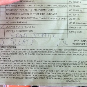 Parking enforcement got me infront of my buddys house where I usually park.