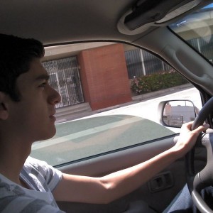Teaching my bro how to drive in the taco. Lucky him.