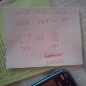 a note a 10 yr old boy sitting in front of me in church this morning gave h