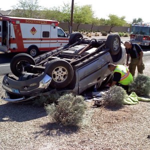 Bad rollover this morning. Driver was ejected 80 feet..may go fatal.