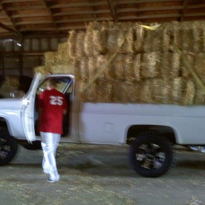 30 bales in the back of an old c10 1 ton