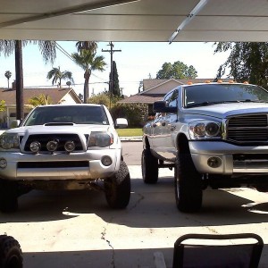 My new truck and my sons tacoma