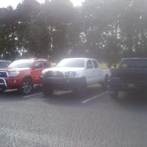 parked by some tacoma owners at class. mine is the white one. sent via iPho