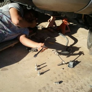 My brother caught my sway bar with his face lmao