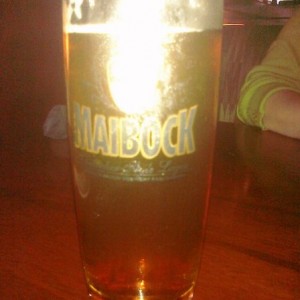 Gordon Biersch Maibock with wifey. Wish I would have taken a pic at Nola br