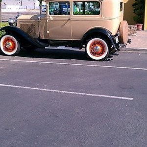 In the parking lot at work