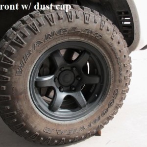 The front rim and stock dust cap