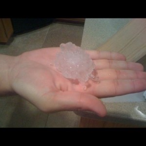 Hail that hit my sisters car.
