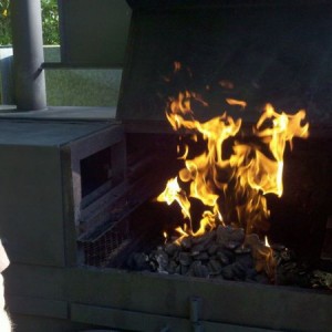 Lighting the grill up