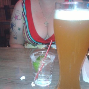Look at the little baby drink. O well ladies drink free