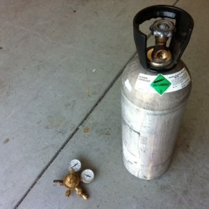 Wow, just found a compressed nitrogen tank and regulator at a garage sale f