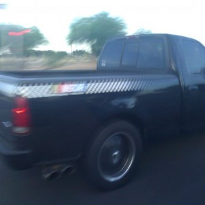 Sticker says "official nascar truck"