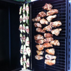 Little drumettes, jalepenos, cream cheese, and bacon