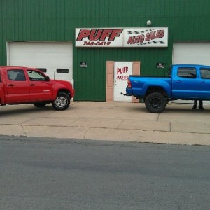 My new toy and Freds at his garage. Had it not even an hour and started to 