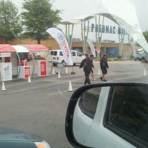 Toyota test drive chit in front of where I work haha just watched someone h