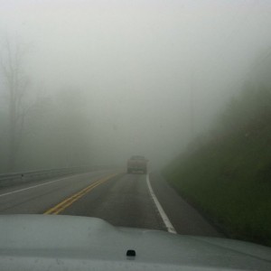 So. Much. Fog. Driving down a mountain in PA.