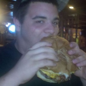 Dave mowing a one pounder