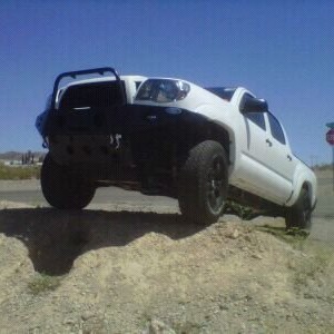 So my cousin took this pic of my truck. He went to back it off and accident