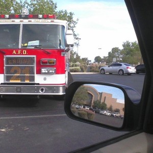 Waiting for my family in the Dion's parking lot and these fire fighter