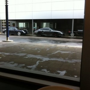 Outside the office window. 700 hp switzer Porsche .