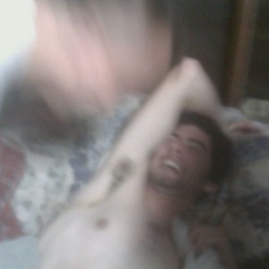 Blackhawke88 doing a body shot off Brian's armpit