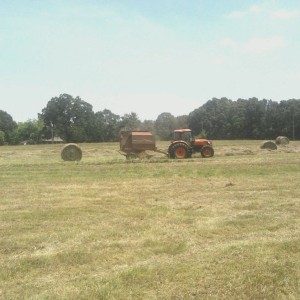 Baling hay on my buddies farm