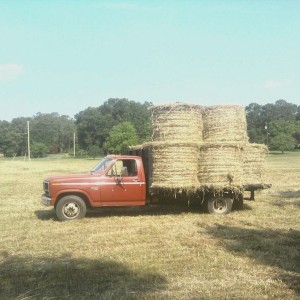 7 on one truck. Still hauling hay. Been at it all day