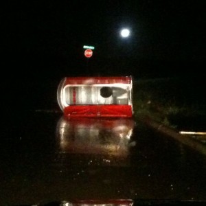Nice, spilled shit all over the road, only a few houses down from me