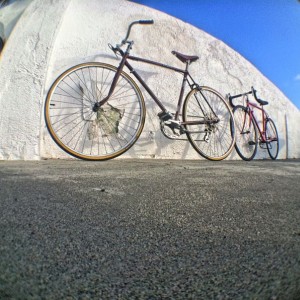 Remember that bike I got a while back? Well I got it up and ridable!