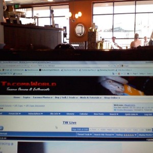 Hiding in the corner of my local Starbucks, stealin' their interwebz.