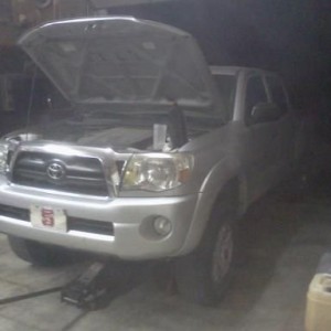 first oil change ive personally done on her. i just drain that big rectangl