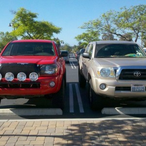 Parked next to a sibling at work this morning